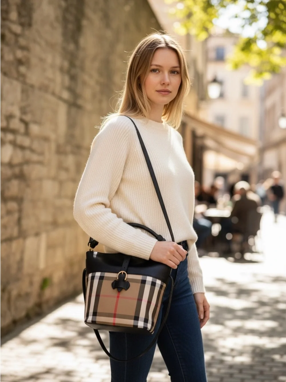 Burberry Sycamore House check hobo bag